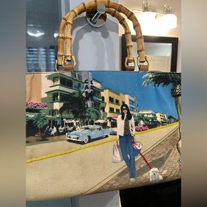 VINTAGE Pocketbook - women walking dog picture